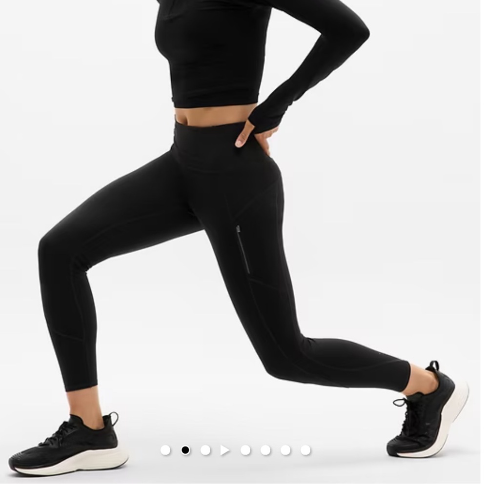 Athleta Rainier High Rise Legging 7/8 Black